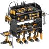 imageCCCEI Modular Power Tools Organizer with USB Charging Station 4 Layer Drills and Battery Storage Wall Mount Garage Shop Organization Anniversary Birthday Gifts for Men Father 6FT Cord BlackBlack