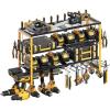 imageCCCEI Power Tool Organizer Wall Mount Large 4 Layer Garage Storage Shelves and Organization Heavy Duty Metal Drill Battery Tools Box Holder Rack Gifts for Men Yellow