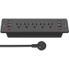 imageCCCEI Recessed Power Strip Surge Protector with 5 Outlets USB 30 USBA and USBC Ports Built in Furniture Desk Hidden Outlet with 6 FT 45 Degree Flat Plug Extension Cord6FT