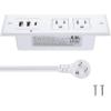 imageCCCEI Recessed Power Strip with 20W USB C Port Fast Charging USB A Port Desk Outlet Furniture Hidden Charging Station for Side Table End Table with 6FT 45 Degree Flat Plug Extension Cord Black45WWhite