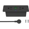 imageCCCEI Recessed Power Strip with Outlet and USB C Ports Furniture Flush Mount Power Strip Small Desk Hidden Outlet for Conference Table Nightstand Black 6FT45WUSBC