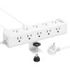 imageCCCEI Standing Desk Clamp Power Strip with 15 Outlets Widely Spaced Desktop Edge Mount Surge Protector Outlet Fast Charging USBA and USBC Ports 10 FT Flat Plug Fit 16 inch Table top BlackWhite45W