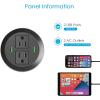 image3 inch Desk Power Grommet White USB Grommet with Green Port Desk Hole Round Grommet Outlets with 2 AC Outlets and 2 USB Ports 65FT Heavy Duty Power CordBlack
