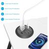 image3 inch Desk Power Grommet White USB Grommet with Green Port Desk Hole Round Grommet Outlets with 2 AC Outlets and 2 USB Ports 65FT Heavy Duty Power CordBlack
