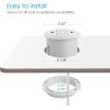 image3 inch Desk Power Grommet White USB Grommet with Green Port Desk Hole Round Grommet Outlets with 2 AC Outlets and 2 USB Ports 65FT Heavy Duty Power CordWhite