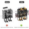 imageCCCEI Modular Power Tool Organizer with Charging Station 4 Layer Wall Mount Drills Holder Tool Battery Charger Organizer Garage Shop Storage Utility Shelf with 10FT Power Strip Gift for MenBlack