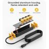 imageCCCEI Heavy Duty Surge Protector Power Strip 20 Amp Individual Switches 6FT 12 Gauge Extension Cord with Multiple Outlets Kitchen Garage Shop Industrial Wall Mount Electric Extender BlackYellow