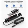 imageCCCEI Heavy Duty Surge Protector Power Strip 20 Amp Individual Switches 6FT 12 Gauge Extension Cord with Multiple Outlets Kitchen Garage Shop Industrial Wall Mount Electric Extender BlackBlack