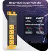 imageCCCEI Heavy Duty Surge Protector Power Strip 20 Amp Individual Switches 6FT 12 Gauge Extension Cord with Multiple Outlets Kitchen Garage Shop Industrial Wall Mount Electric Extender BlackYellow