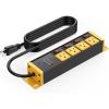 imageCCCEI Heavy Duty Surge Protector Power Strip 20 Amp Individual Switches 6FT 12 Gauge Extension Cord with Multiple Outlets Kitchen Garage Shop Industrial Wall Mount Electric Extender BlackYellow
