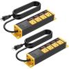imageCCCEI CCCEI 2PCS Heavy Duty Power Strip Surge Protector 20 AMP Individual Switches 15FT 12 Gauge Extension Cord with Multiple Outlets Garage Shop Industrial Wall Mount Electric Extender YellowYellow