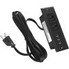 imageCCCEI Furniture Recessed Power Strip Black Desk Outlet with USB Ports in Conference Desktop Flush Mount Plug 10 ft Extension CordBlack