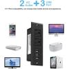 imageCCCEI Furniture Recessed Power Strip Black Desk Outlet with USB Ports in Conference Desktop Flush Mount Plug 10 ft Extension CordBlack