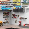 imageCCCEI 5 Modular Pegboard Strip Storage Metal Peg Slat Wall Mount for Garage Basement Garden Laundry Room Organization Flexible Tool Organizer for Rake Shovels Crafting Gifts for Men RedBlack