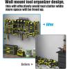 imageCCCEI Black Power Tool Organizer Wall Mount Large Tools and Battery Storage Rack Charging Station Individual Switches Drills Holder Garage Utility Shelves with 10FT Power Strip Gift for MenGreen