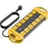 imageCCCEI Outdoor Power Strip Weatherproof with 12 Plug Waterproof Extension Cord with Multiple Outlets Christmas Exterior Garden Yard Surge Protector 10FT YellowYellow