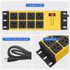 imageCCCEI 2PCS Heavy Duty Power Strip Surge Protector 20 AMP 8 Outlets 12 Gauge Shop Garage Metal Multiple Outlets 15 FT Extension Cord 515P Adapter High Amp 620R TSlot 20a for Appliance GreyYellow