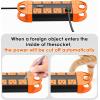 imageCCCEI GFCI Outdoor Power Strip Weatherproof with 8 AC Waterproof Extension Cord with Multiple Outlets Wall Mount Surge Protector Flat Plug Christmas Exterior Garden Yard 15FT GreenOrange
