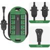 imageCCCEI GFCI Outdoor Power Strip Weatherproof with 8 AC Waterproof Extension Cord with Multiple Outlets Wall Mount Surge Protector Flat Plug Christmas Exterior Garden Yard 15FT GreenGreen