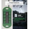 imageCCCEI GFCI Outdoor Power Strip Weatherproof with 8 AC Waterproof Extension Cord with Multiple Outlets Wall Mount Surge Protector Flat Plug Christmas Exterior Garden Yard 15FT GreenGreen
