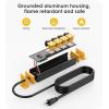 imageCCCEI Heavy Duty Surge Protector Power Strip 20 Amp Individual Switches 12FT 12 Gauge Extension Cord with Multiple Outlets Kitchen Garage Shop Industrial Wall Mount Electric Extender YellowYellow