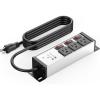 imageCCCEI 3 Outlet Heavy Duty Surge Protector Power Strip 20 Amp Individual Switches 12 Gauge Extension Cord Overload Ground Protection Garage Wall Mount Electric Extender 6FT SilverSilver