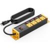 imageCCCEI Heavy Duty Surge Protector Power Strip 20 Amp Individual Switches 12FT 12 Gauge Extension Cord with Multiple Outlets Kitchen Garage Shop Industrial Wall Mount Electric Extender YellowYellow