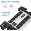 imageCCCEI Heavy Duty Power Strip with USB Ports Garage 10 Outlets Surge Protector 2700 Joules Industrial Workshop Metal 15Amp Multiple Outlets 5 FT Extension Cord and Wide Spaced GreyGrey