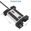 imageCCCEI Heavy Duty Power Strip with USB Ports Garage 10 Outlets Surge Protector 2700 Joules Industrial Workshop Metal 15Amp Multiple Outlets 5 FT Extension Cord and Wide Spaced GreyGrey