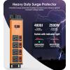 imageCCCEI Magnetic Heavy Duty Power Strip Surge Protector 20 AMP Individual Switches 12 Gauge Extension Cord with Multiple Outlets Garage Industrial Wall Mount Electric Extender 4FT OrangeCosmic Orange