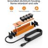 imageCCCEI Magnetic Heavy Duty Power Strip Surge Protector 20 AMP Individual Switches 12 Gauge Extension Cord with Multiple Outlets Garage Industrial Wall Mount Electric Extender 4FT OrangeCosmic Orange