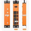 imageCCCEI Magnetic Heavy Duty Power Strip Surge Protector 20 AMP Individual Switches 12 Gauge Extension Cord with Multiple Outlets Garage Industrial Wall Mount Electric Extender 4FT OrangeCosmic Orange