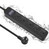 imageOutdoor Power Strip Waterproof with 5 Outlets Garden Weatherproof Surge Protector Christmas Multiple Outlet Exterior Socket for Lighting Appliances 5FT Extension Cord Strip with Flat Plug Black5 Outlets