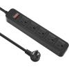 imageOutdoor Power Strip Waterproof with 5 Outlets Garden Weatherproof Surge Protector Christmas Multiple Outlet Exterior Socket for Lighting Appliances 5FT Extension Cord Strip with Flat Plug Black5 Outlets