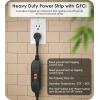 imageCCCEI Heavy Duty Power Strip Surge Protector 20 AMP Industrial GFCI Multiple Outlets Extender 12 Gauge 10 FT Extension Cord Grey HighAmp 8 Plugs for Shop Garage KitchenBlack